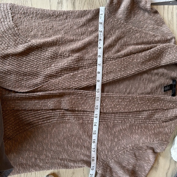 Kenneth Cole New York Knit Open Cardigan Shawl Collar Sweater Brown Size L - Picture 11 of 12
